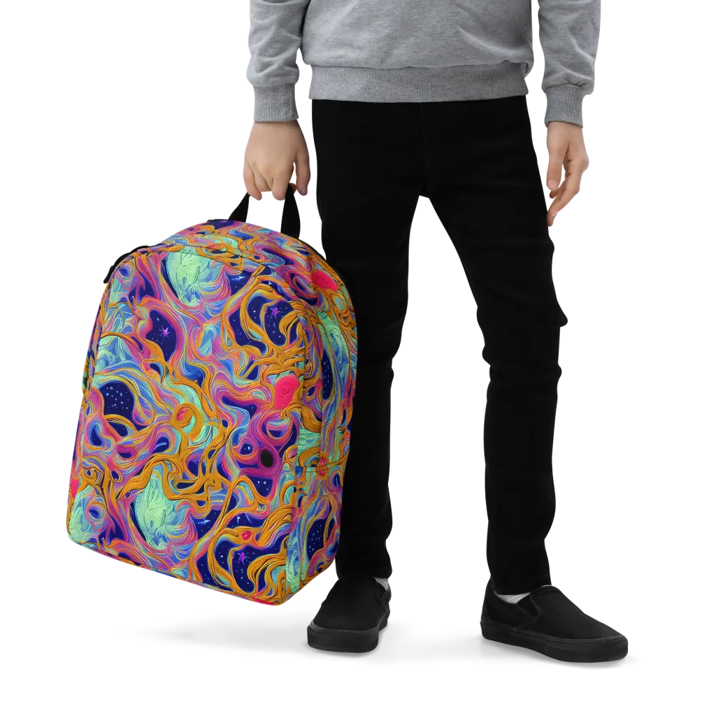 Starlit Marbling on Minimalist Backpack — Zoomed-in