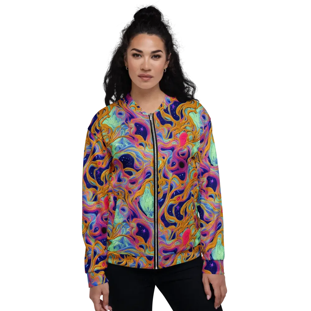 Starlit Marbling on Bomber Jacket — Front