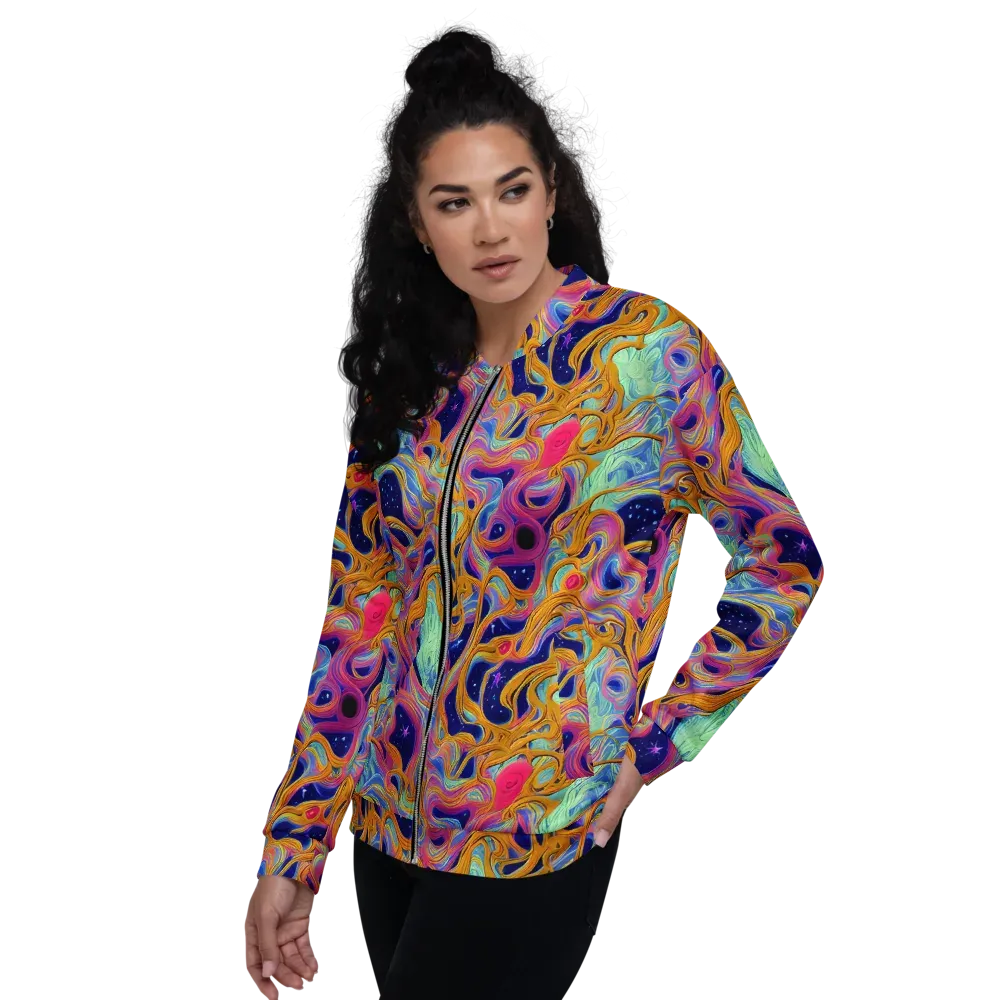 Starlit Marbling on Bomber Jacket — Left