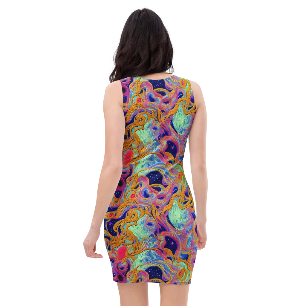 Starlit Marbling on Bodycon Dress — Back