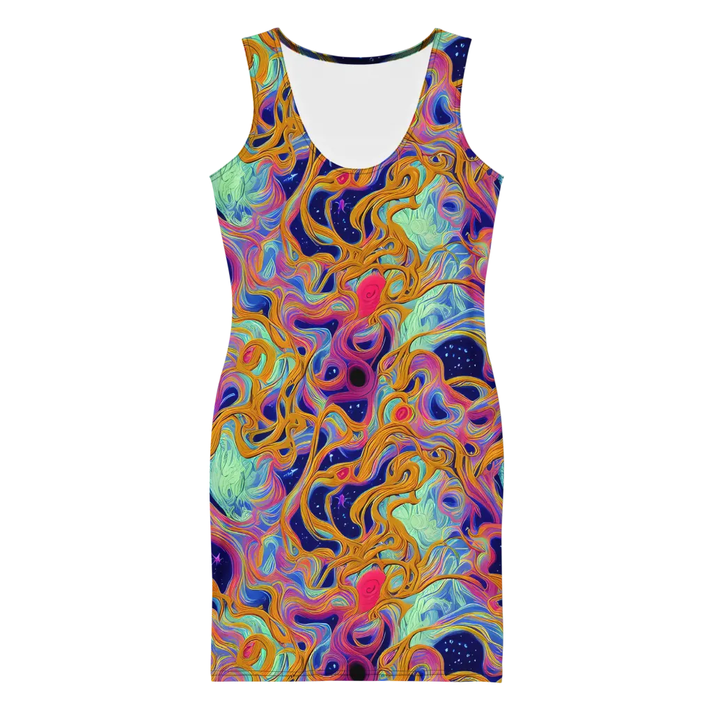 Starlit Marbling on Bodycon Dress — Front