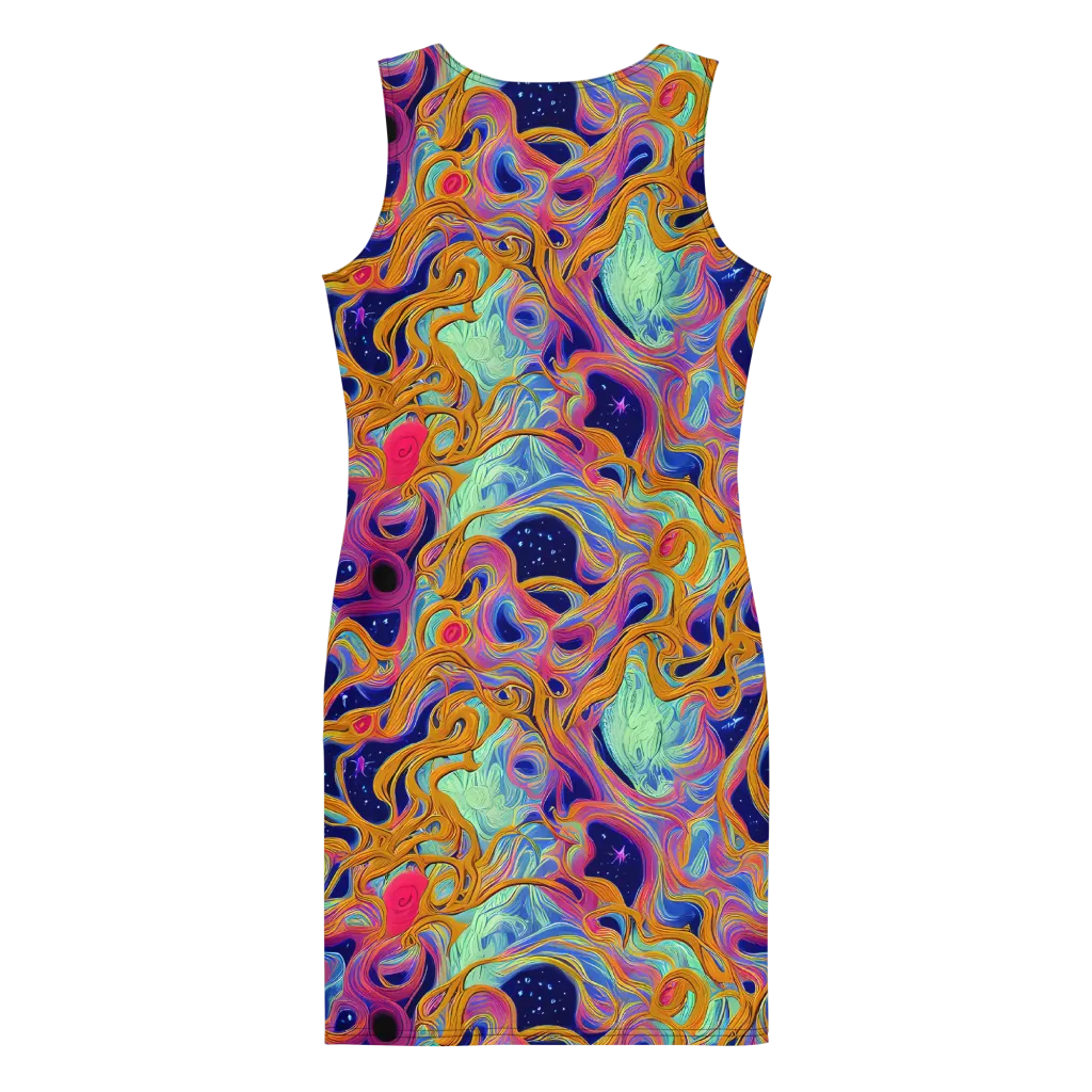 Starlit Marbling on Bodycon Dress — Back