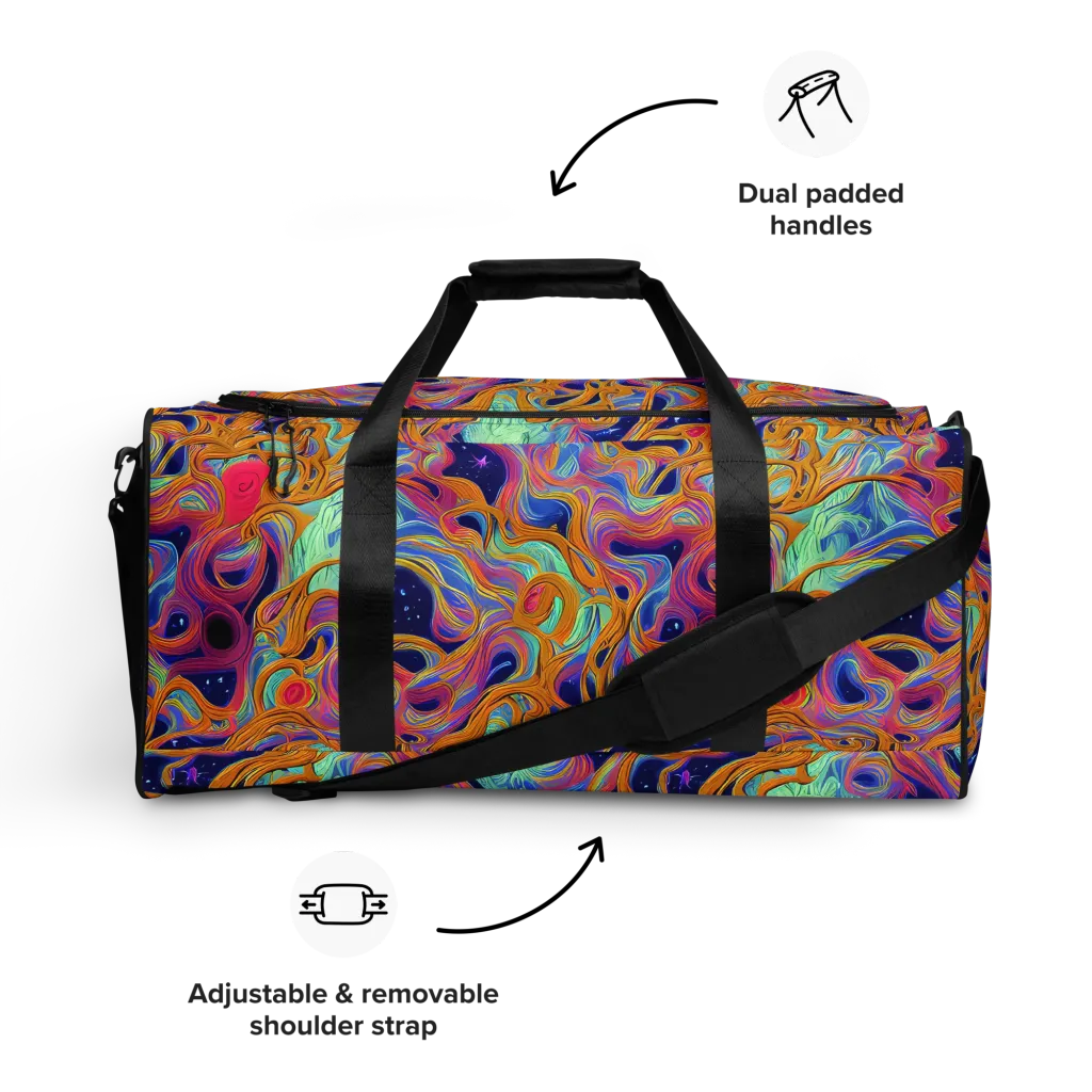 Starlit Marbling on Duffle Bag — Front