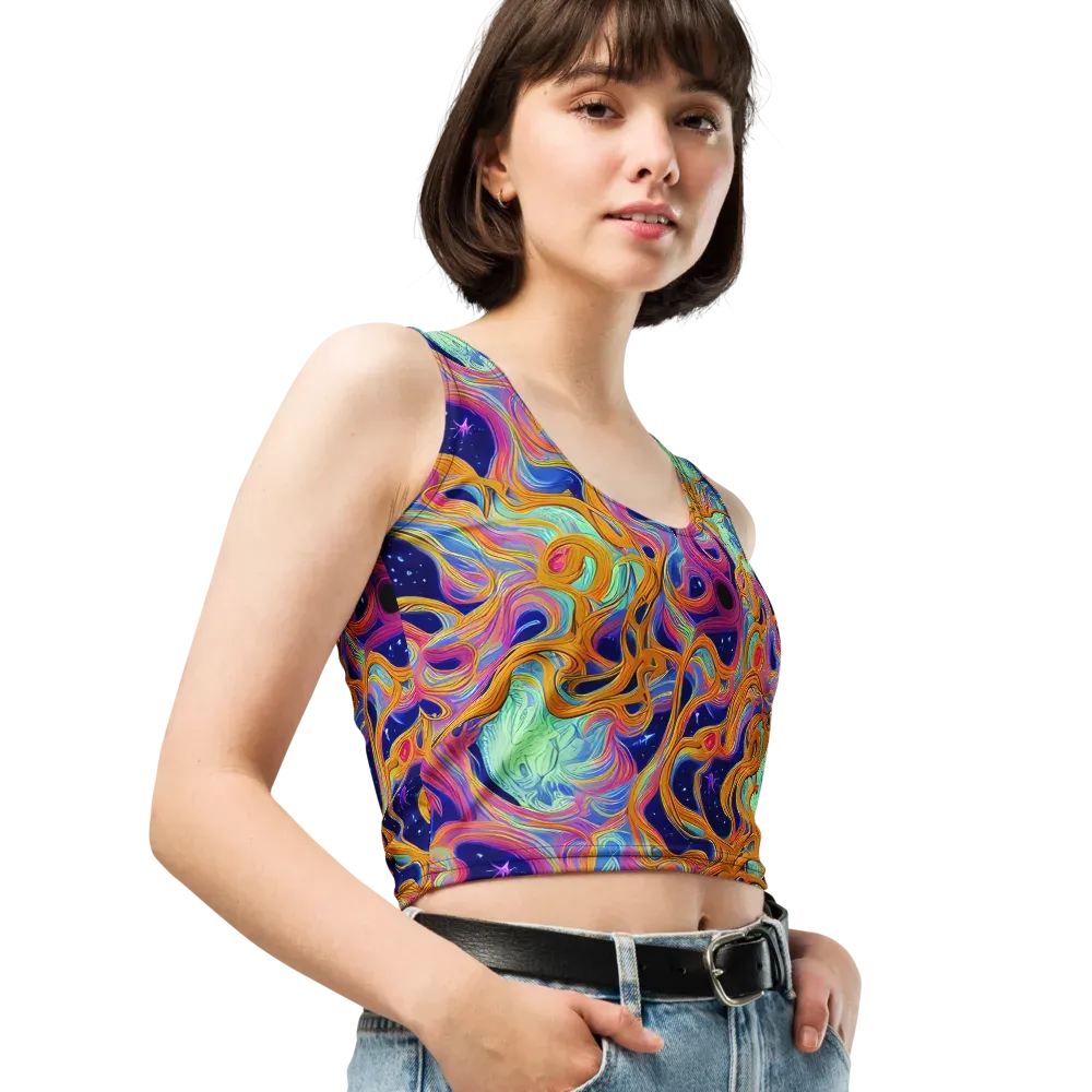 Starlit Marbling on Crop Top — Right Front