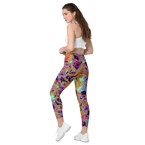 Starlit Marbling on a Leggings with Pockets