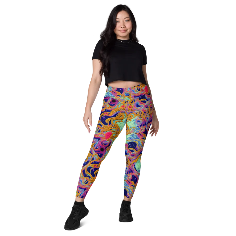Starlit Marbling on Leggings with Pockets — Front