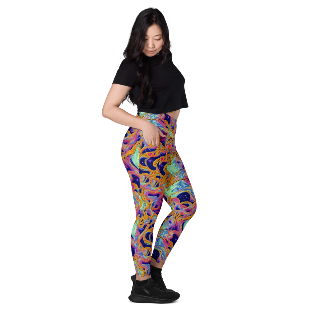 Starlit Marbling on Leggings with Pockets — Right