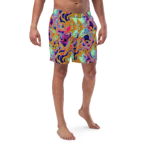 Starlit Marbling on a Swim Trunks