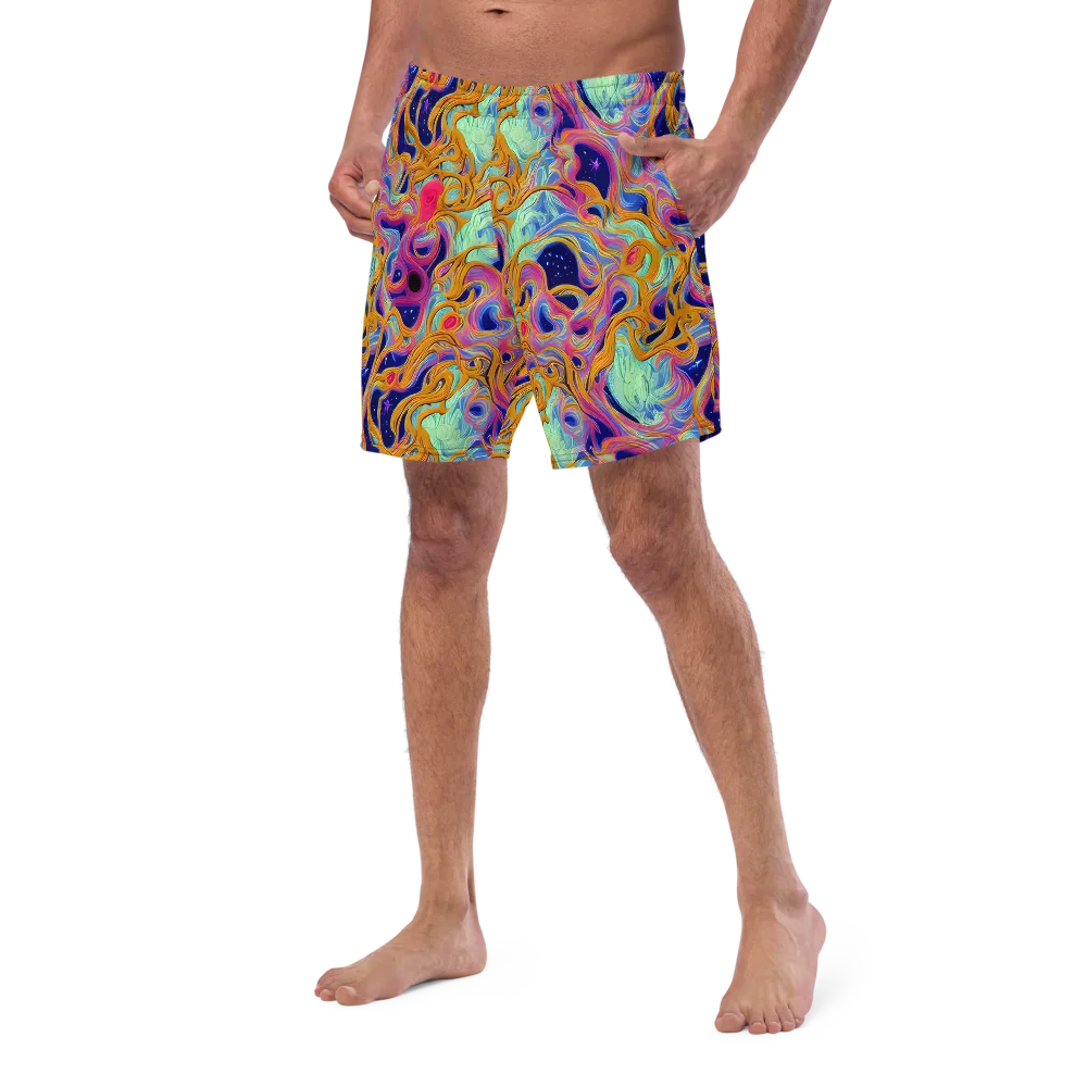 Starlit Marbling on Swim Trunks — Left Front