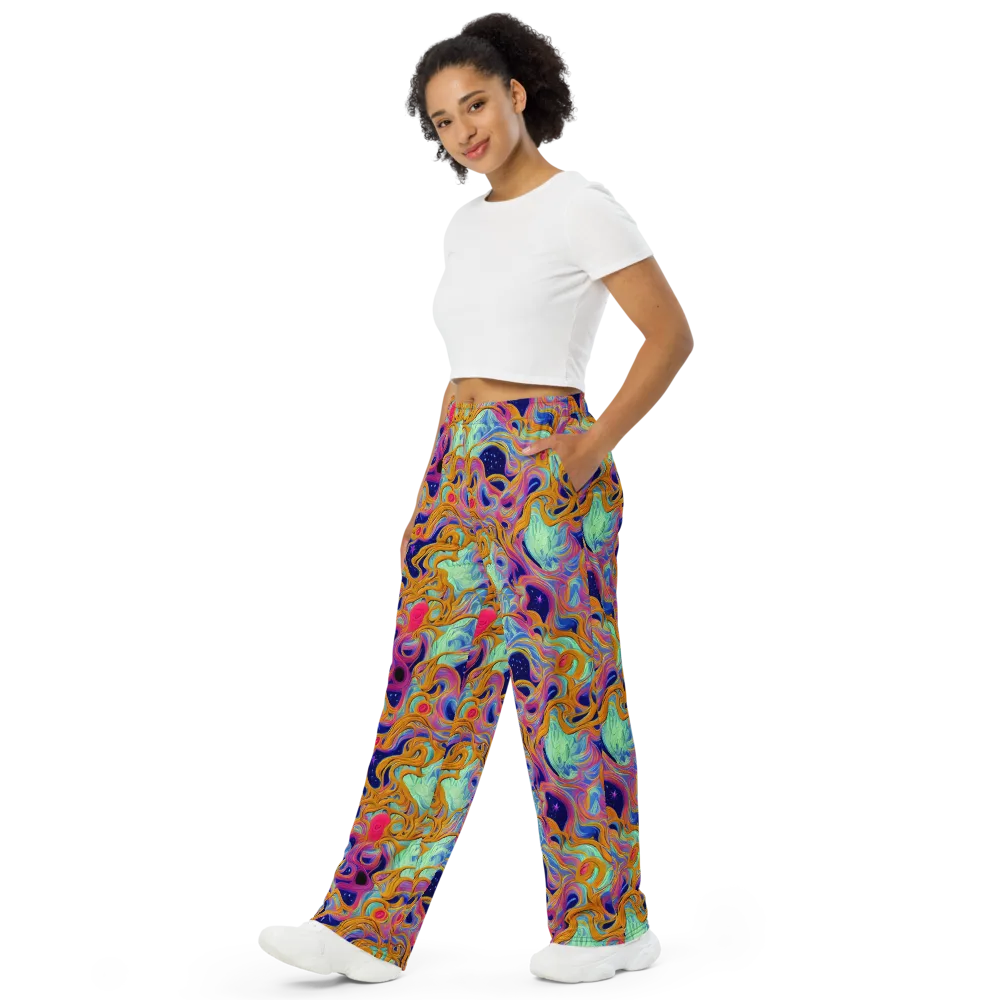 Starlit Marbling on Wide-Leg Pants — Left Front