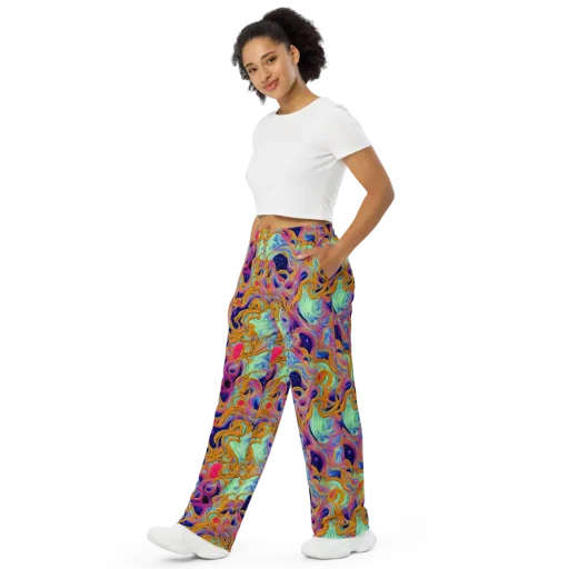 Starlit Marbling on a Wide-Leg Pants
