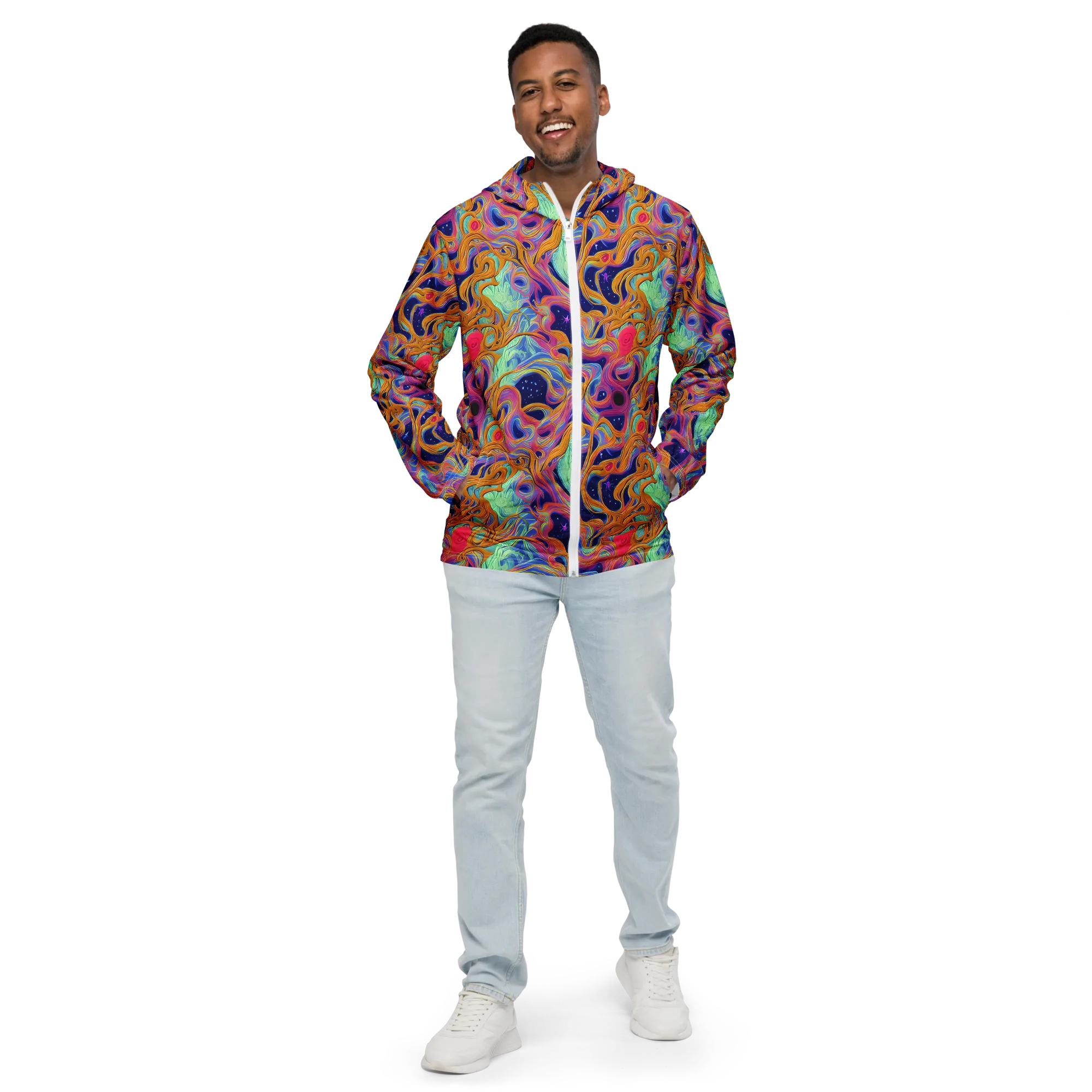Starlit Marbling on Men's Windbreaker — Front