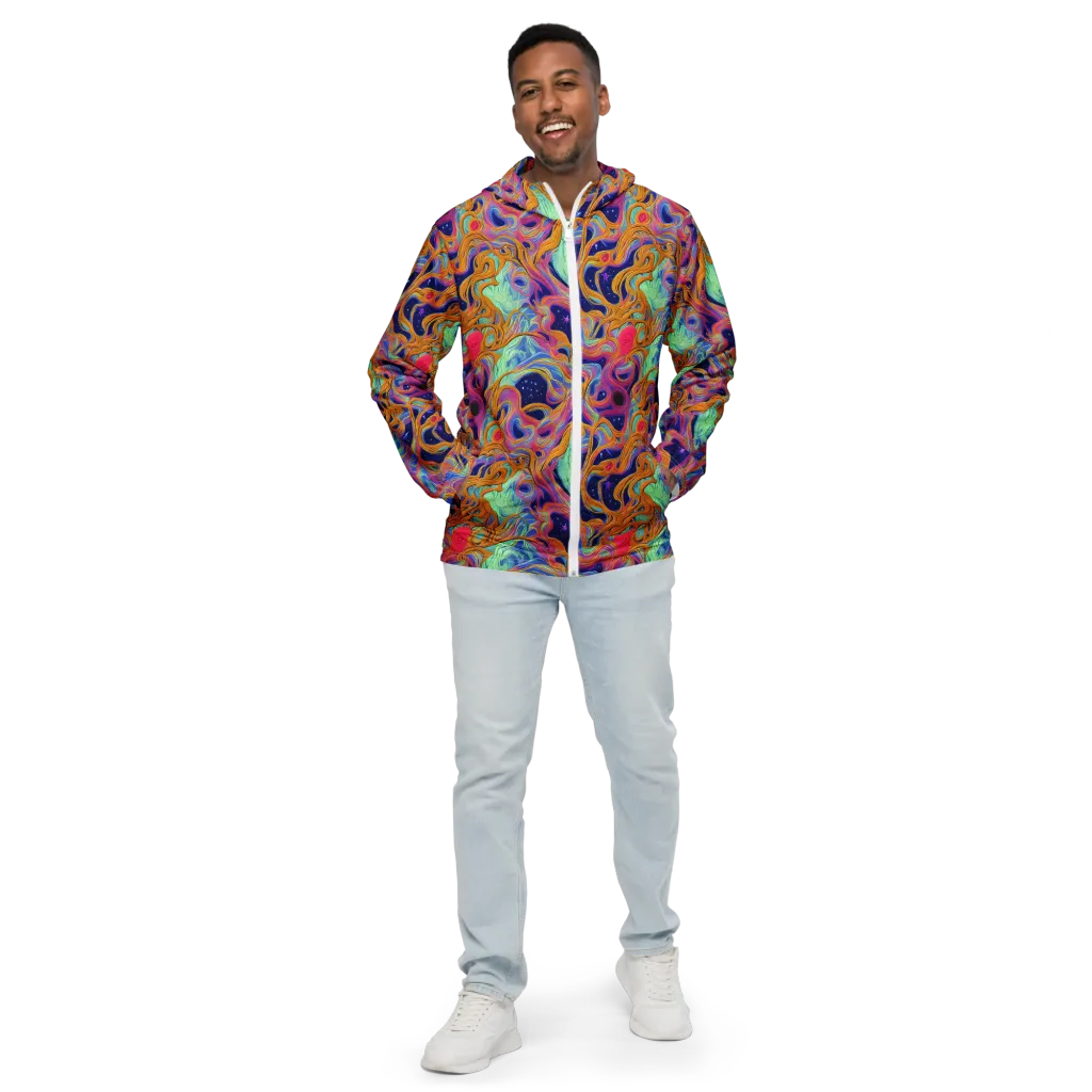 Starlit Marbling on Men's Windbreaker — Front