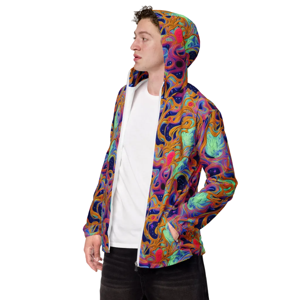 Starlit Marbling on Men's Windbreaker — Left Front