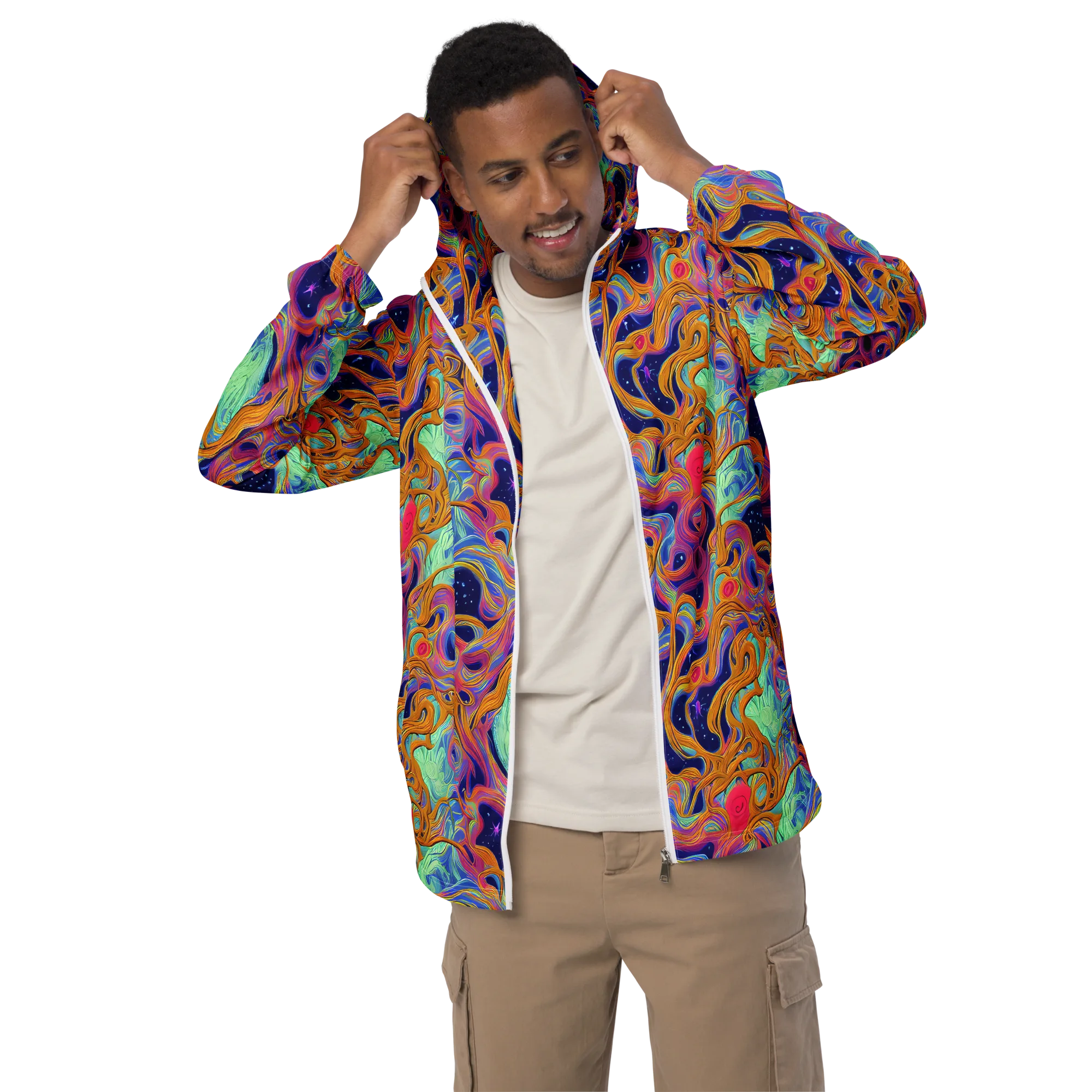 Starlit Marbling on Men's Windbreaker — Front