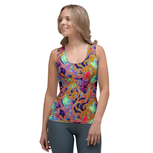 Starlit Marbling on a Women's Tank Top