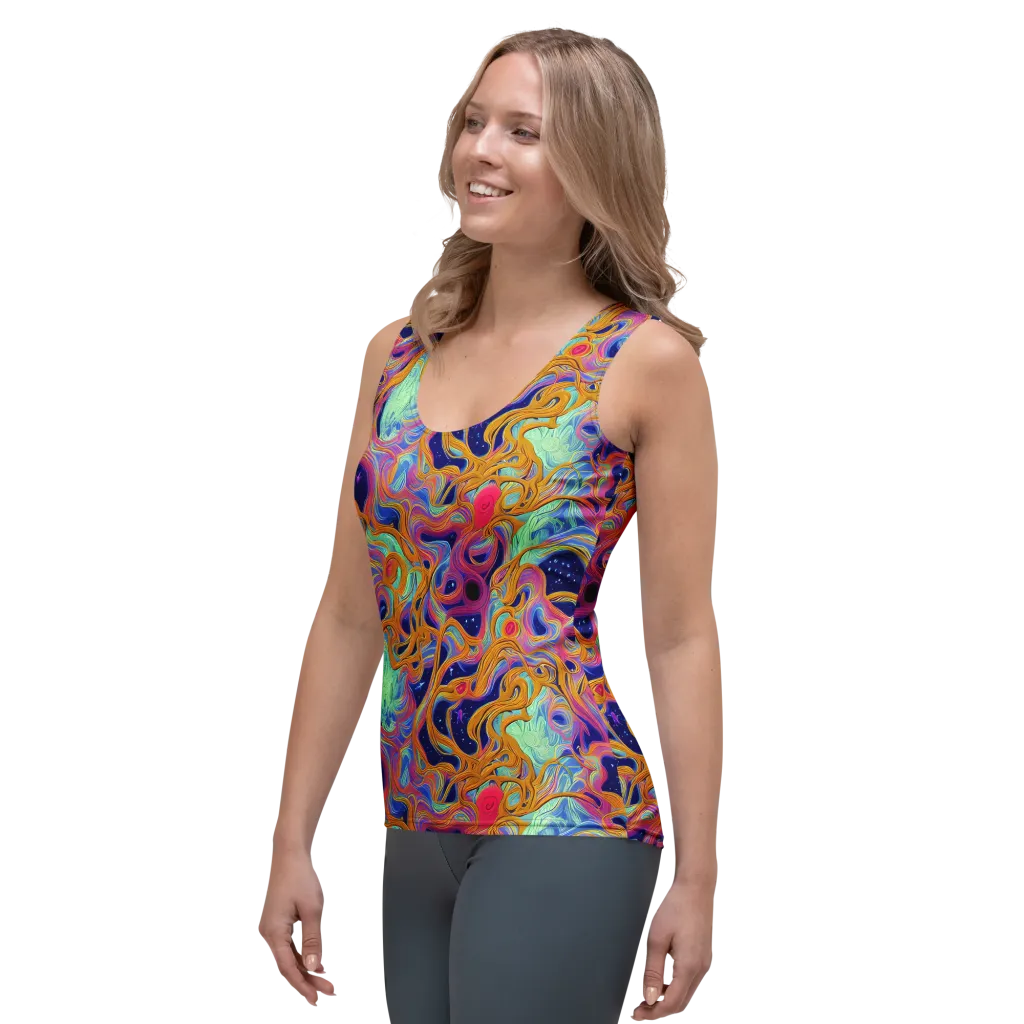 Starlit Marbling on Women's Tank Top — Left Front
