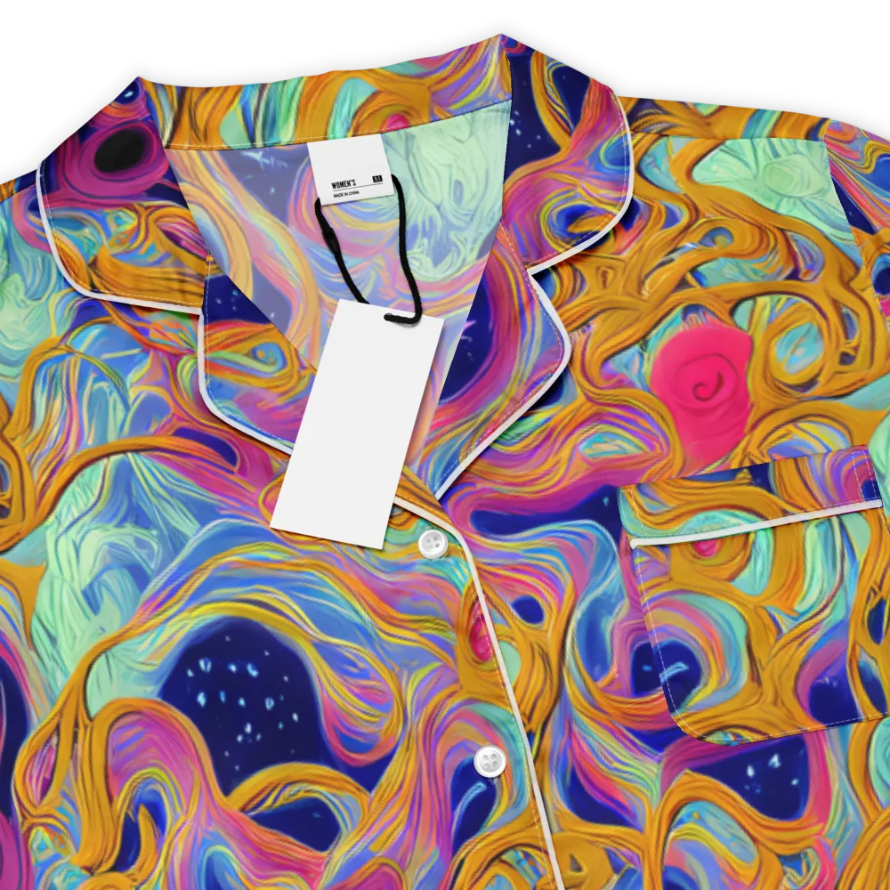 Starlit Marbling on Women's Short Sleeve Pajama Top — Product details