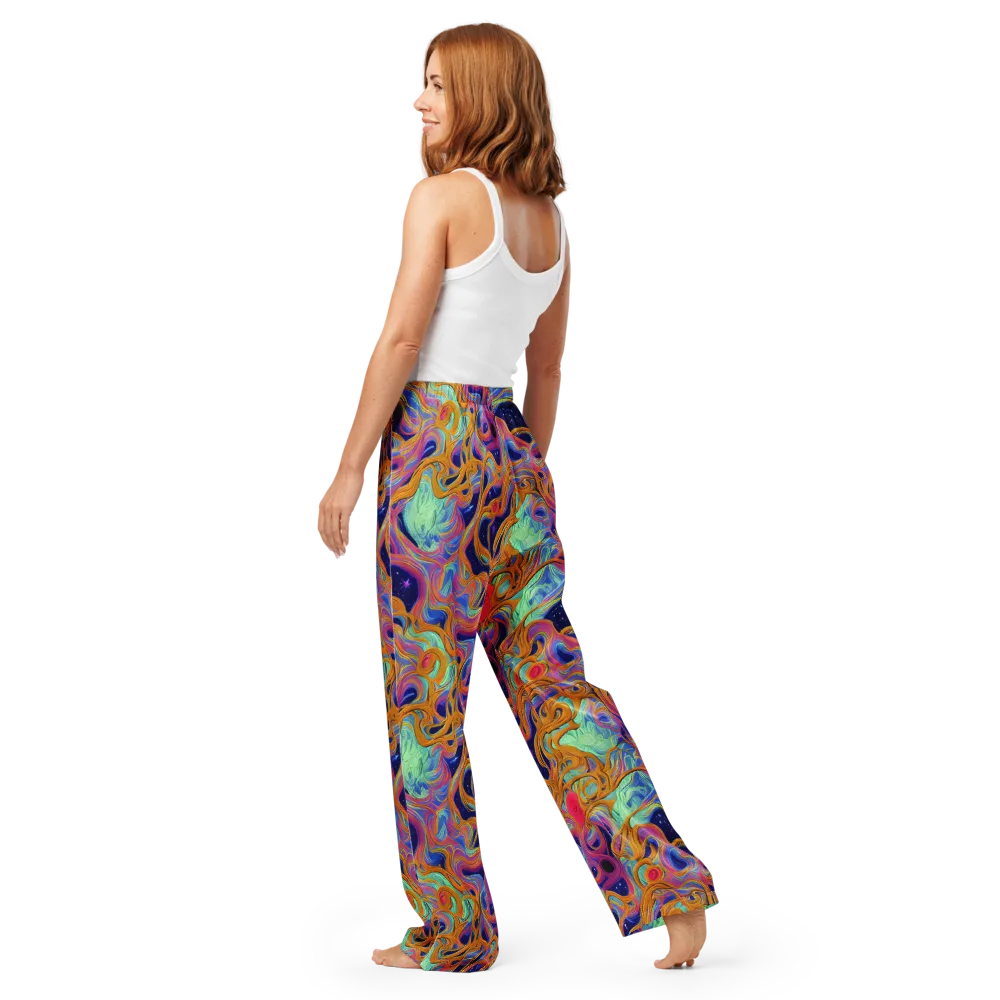 Starlit Marbling on Women's Pajama Pants — Back