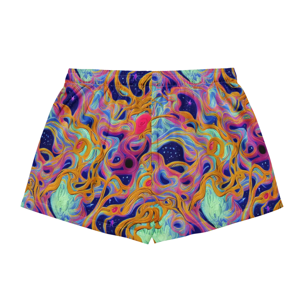 Starlit Marbling on Women's Pajama Shorts — Back