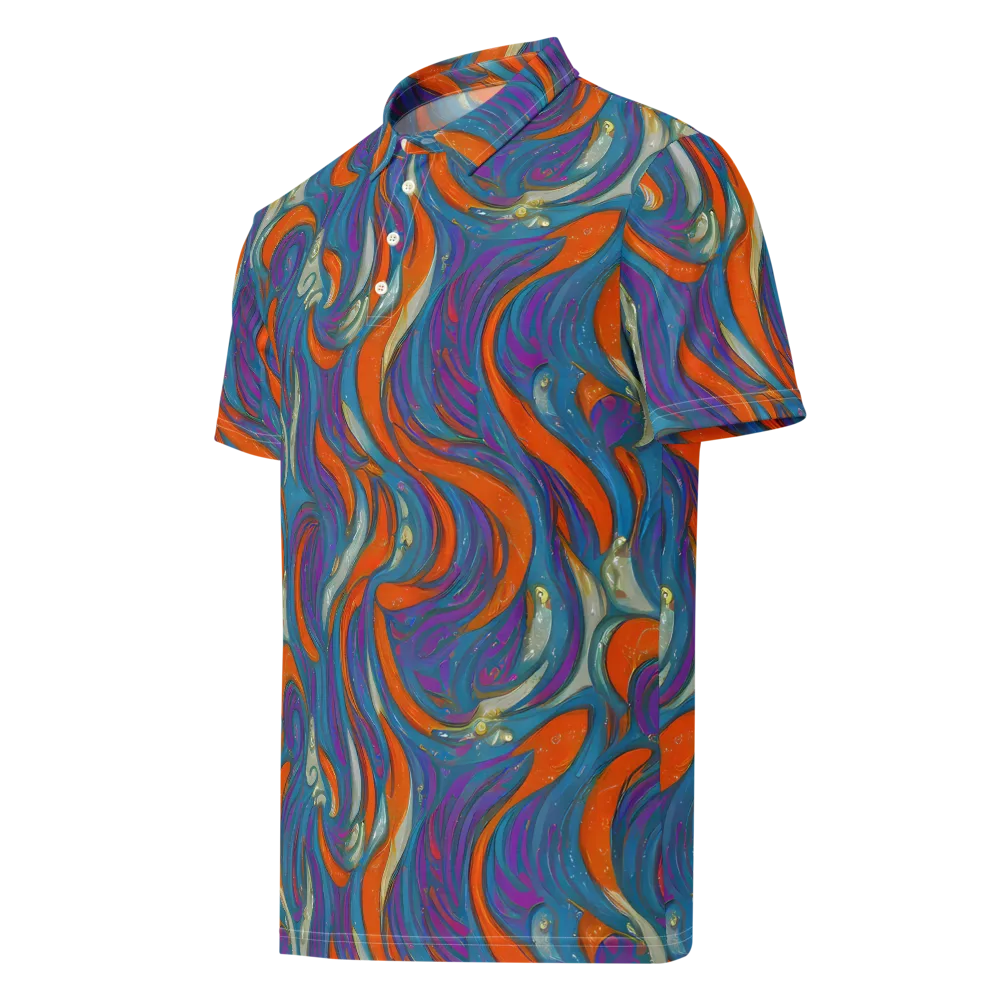 Painted Undertow on Men's Slim Fit Polo Shirt — Left Front
