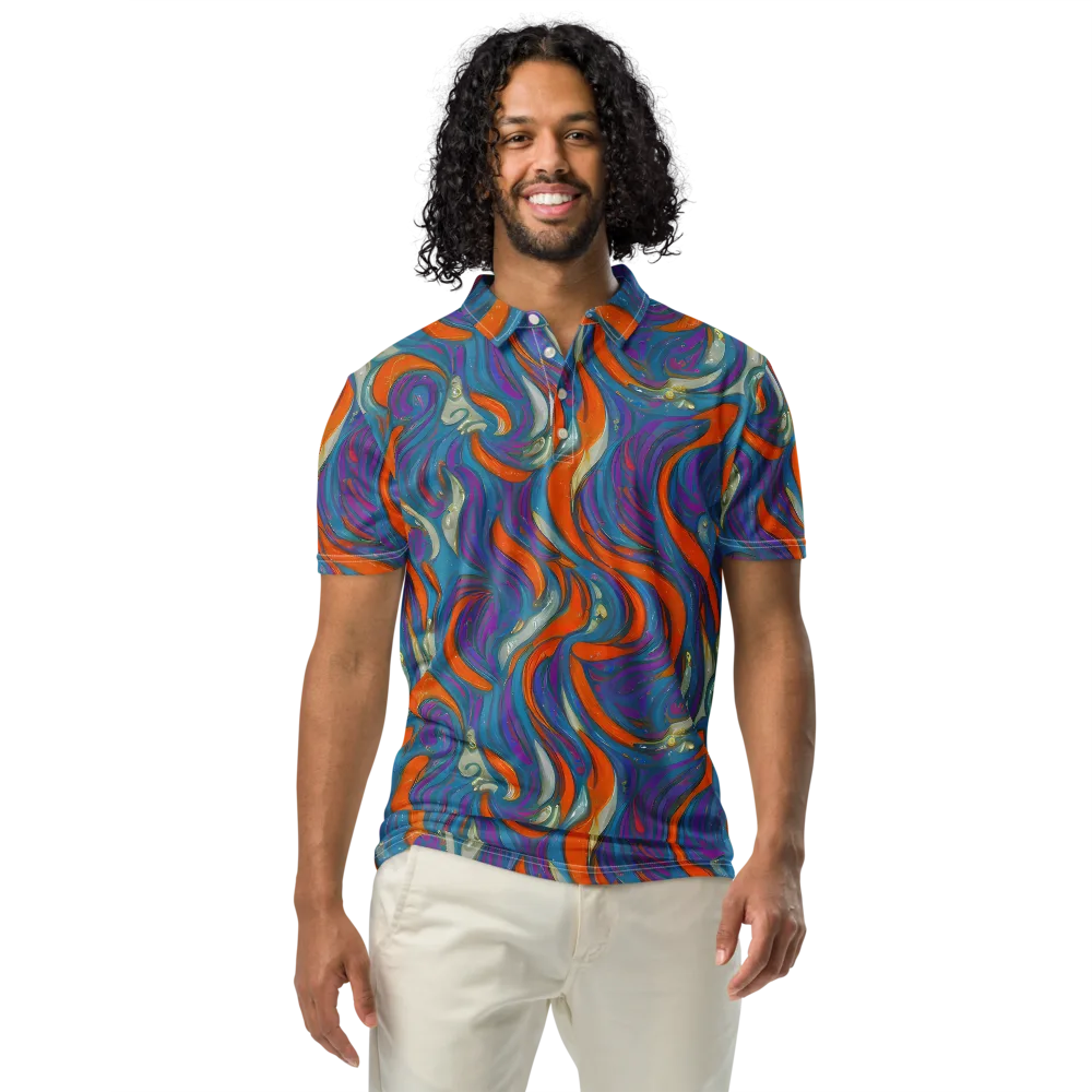 Painted Undertow on Men's Slim Fit Polo Shirt — Front
