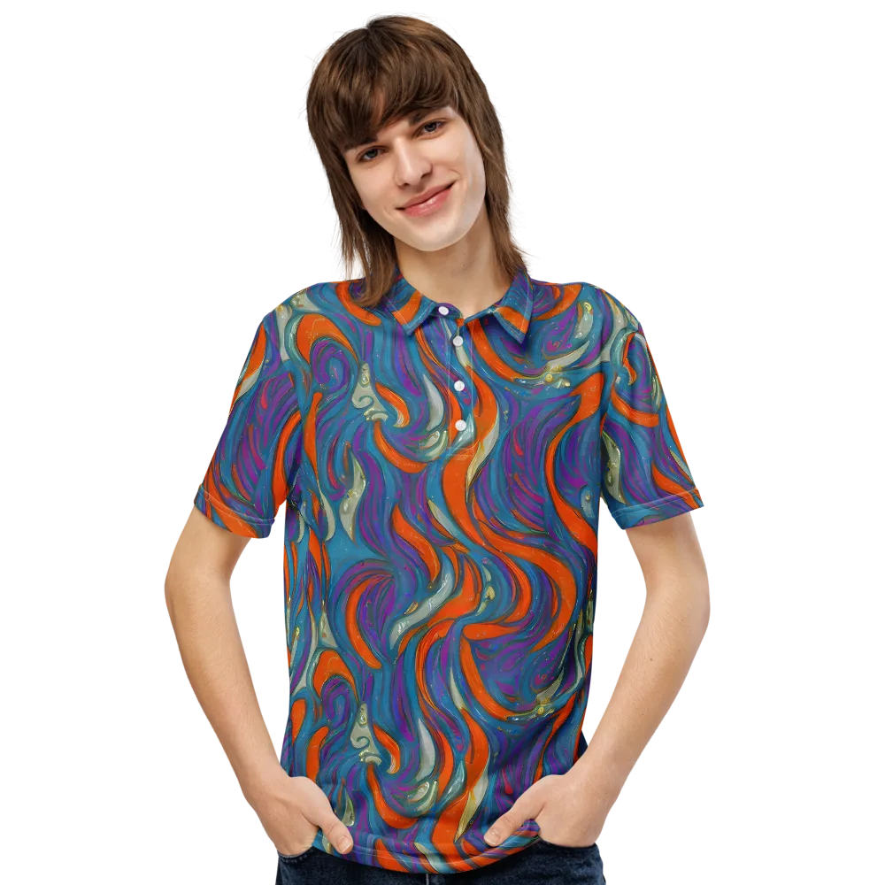 Painted Undertow on Men's Slim Fit Polo Shirt — Front