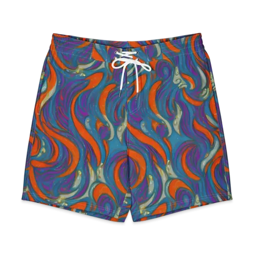 Painted Undertow on a Men's Board Shorts