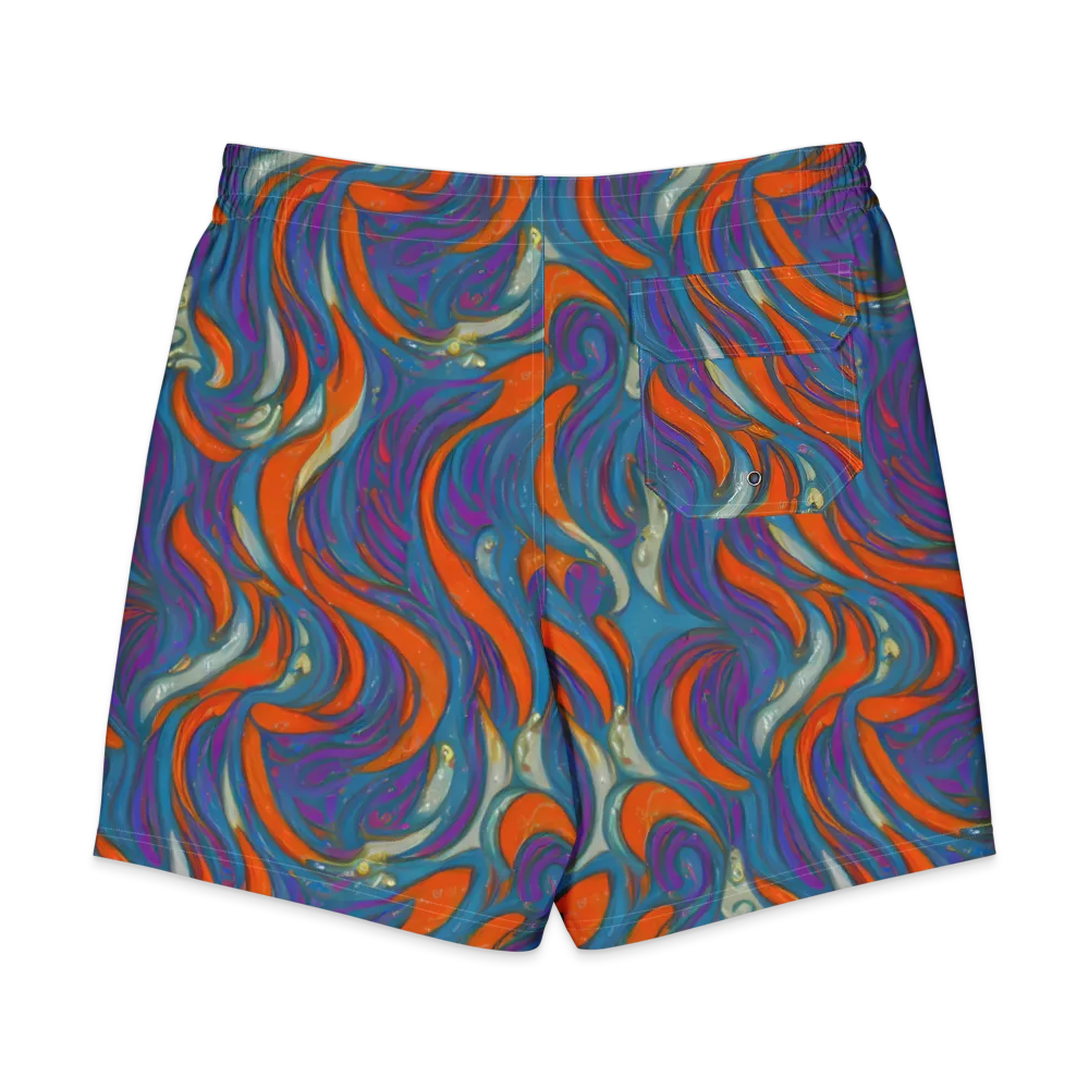 Painted Undertow on Men's Board Shorts — Back