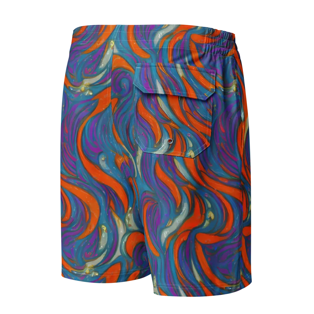 Painted Undertow on Men's Board Shorts — Back