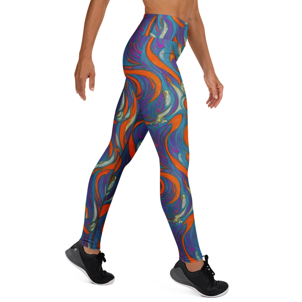 Painted Undertow on Yoga Leggings — Right