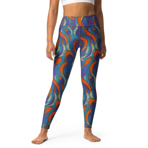 Painted Undertow on a Yoga Leggings