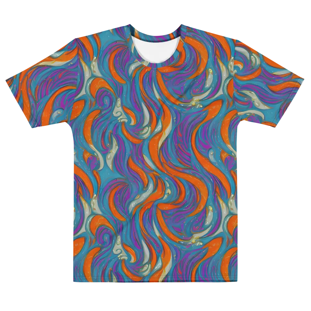 Painted Undertow on Men's Cotton Crew Neck T-Shirt — Front