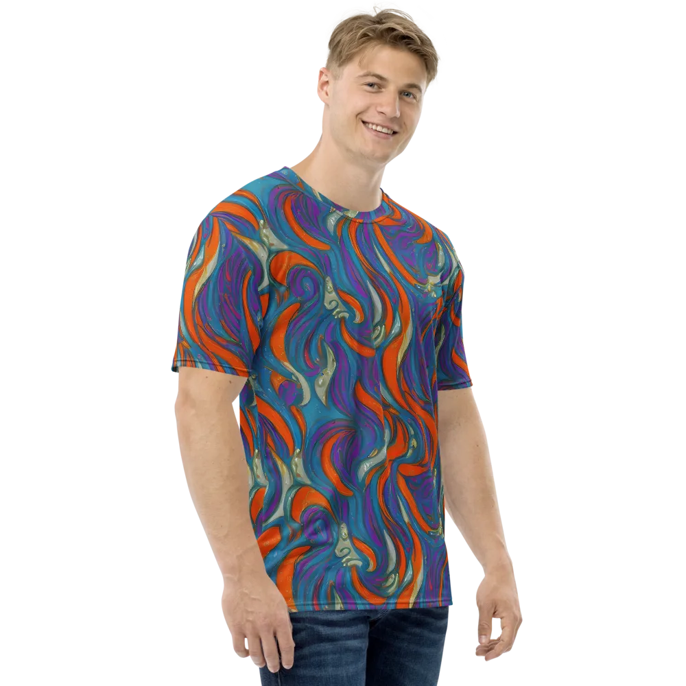 Painted Undertow on Men's Crew Neck T-Shirt — Right