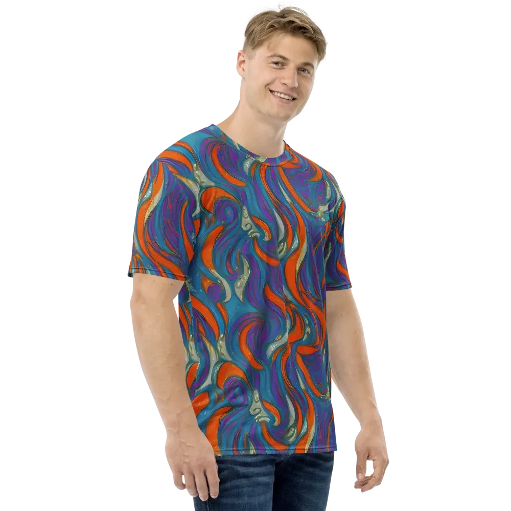 Painted Undertow on Men's Crew Neck T-Shirt — Right