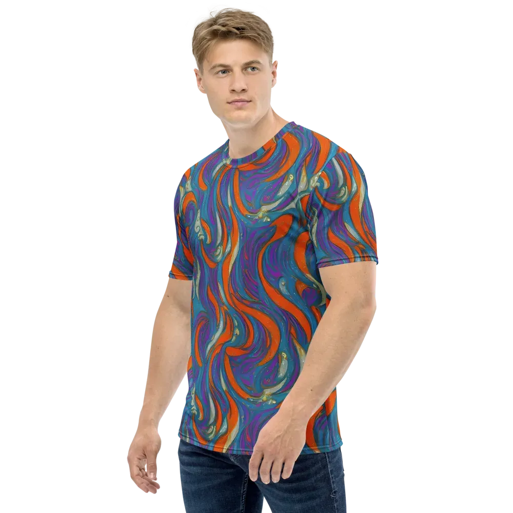 Painted Undertow on Men's Crew Neck T-Shirt — Left