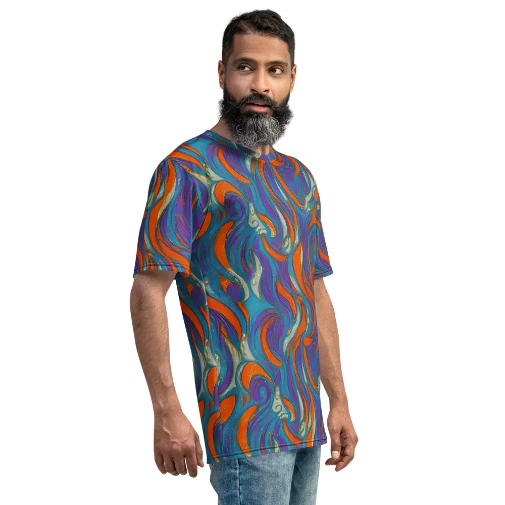 Painted Undertow on Men's Crew Neck T-Shirt — Right