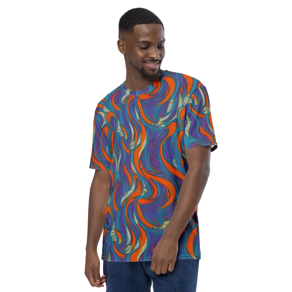 Painted Undertow on Men's Crew Neck T-Shirt — Left
