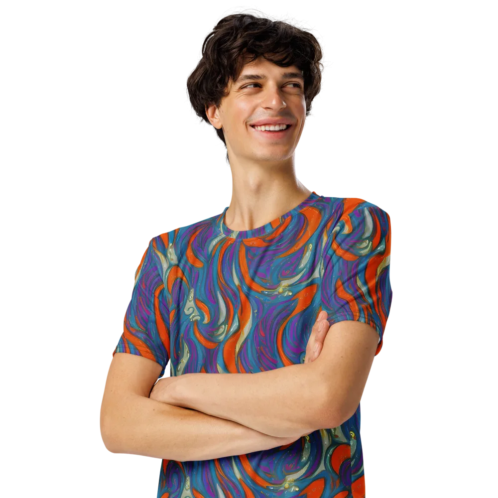 Painted Undertow on Men's Crew Neck T-Shirt — Left Front