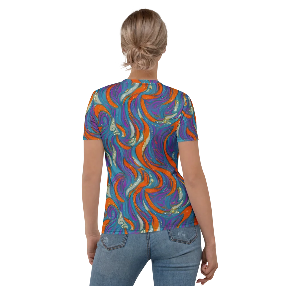 Painted Undertow on Women's Crew Neck T-Shirt — Back