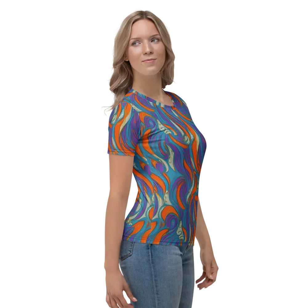 Painted Undertow on Women's Crew Neck T-Shirt — Right
