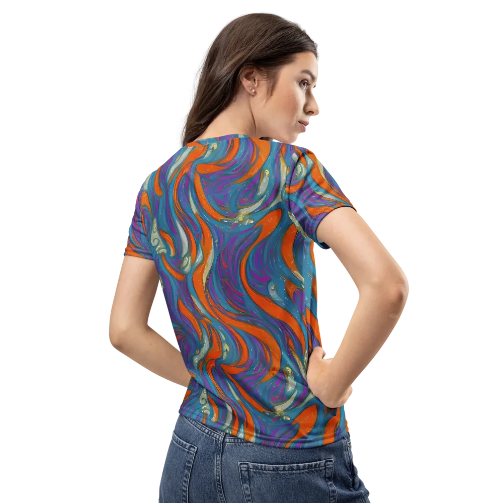 Painted Undertow on Women's Crew Neck T-Shirt — Back
