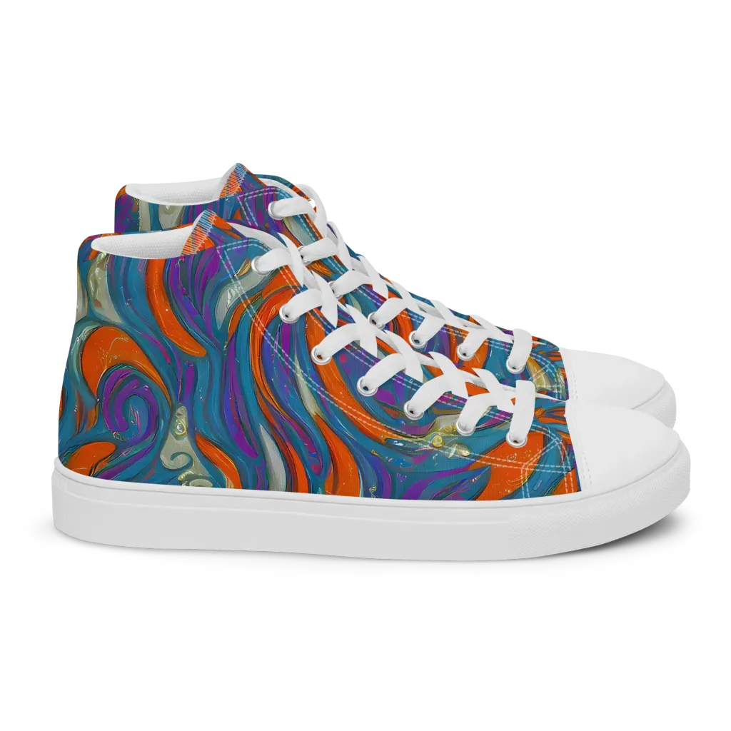 Painted Undertow on Women's High Top Canvas Shoes — Right