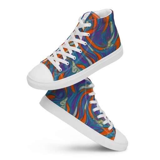 Painted Undertow on a Women's High Top Canvas Shoes