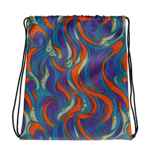 Painted Undertow on a Drawstring Bag