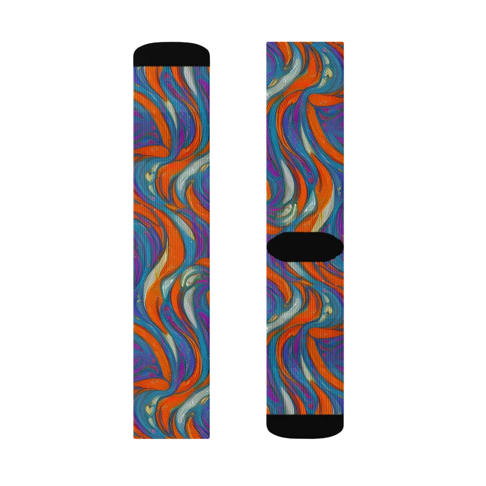Painted Undertow on Socks — Left Sock