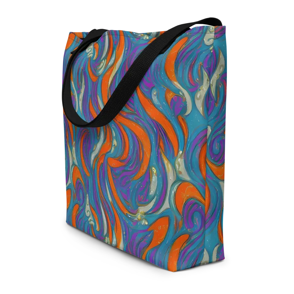 Painted Undertow on Large Tote Bag W/ Pocket — Front