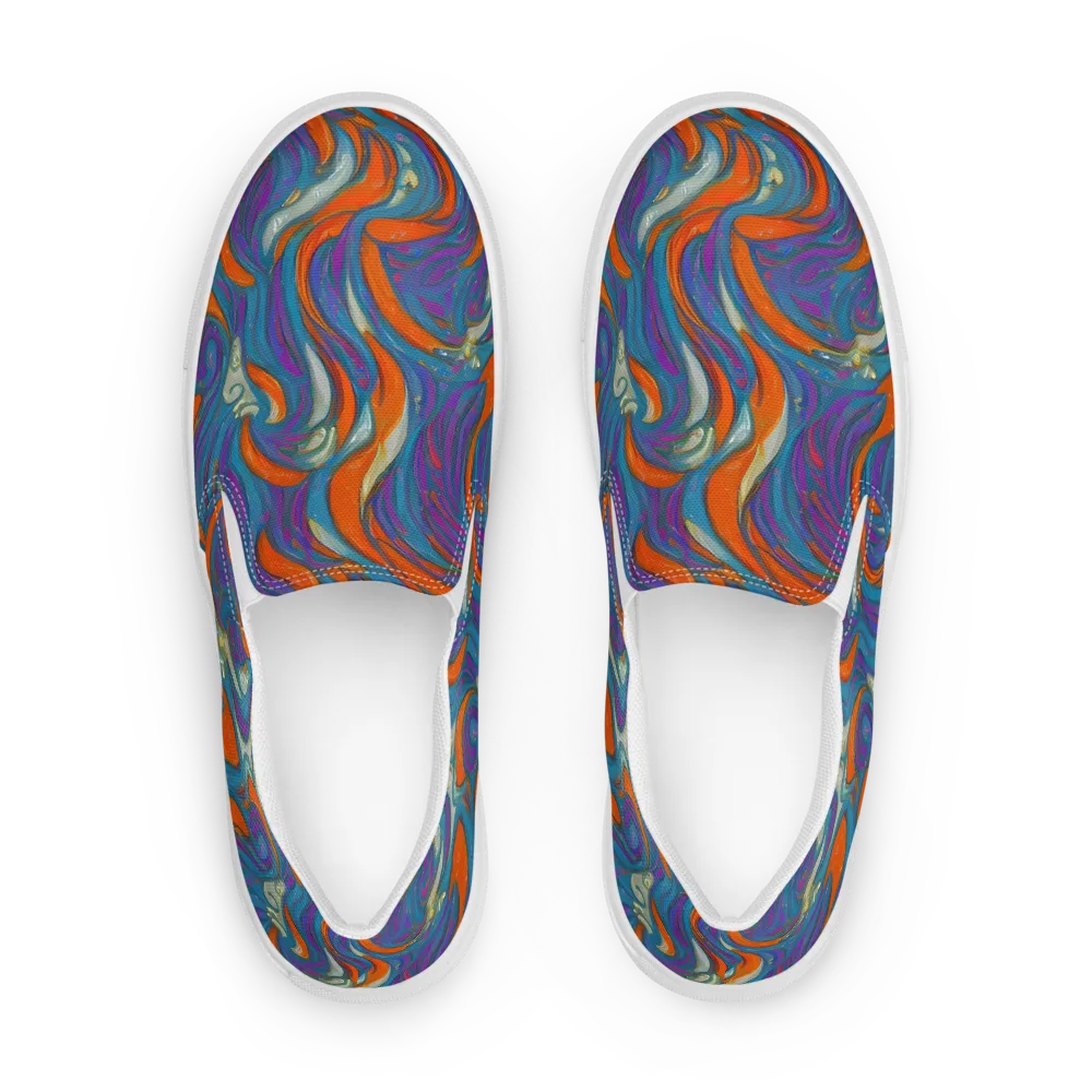 Painted Undertow on Women's Slip-On Canvas Shoes — Front