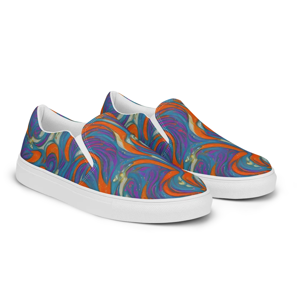 Painted Undertow on Women's Slip-On Canvas Shoes — Right Front