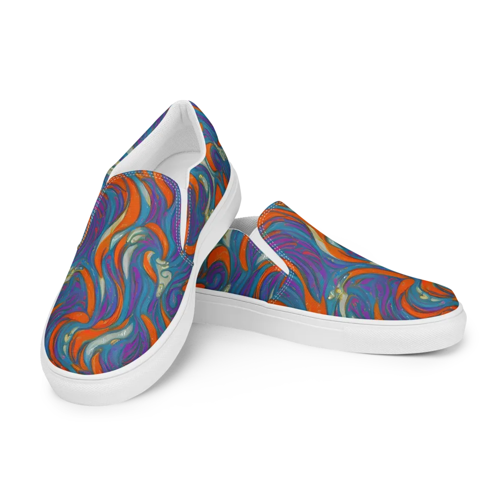Painted Undertow on Women's Slip-On Canvas Shoes — Left Front